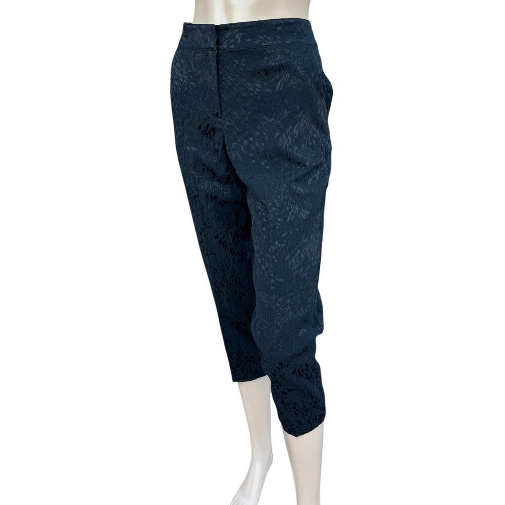 St. John Couture Black Jacquard Capri Pants 4